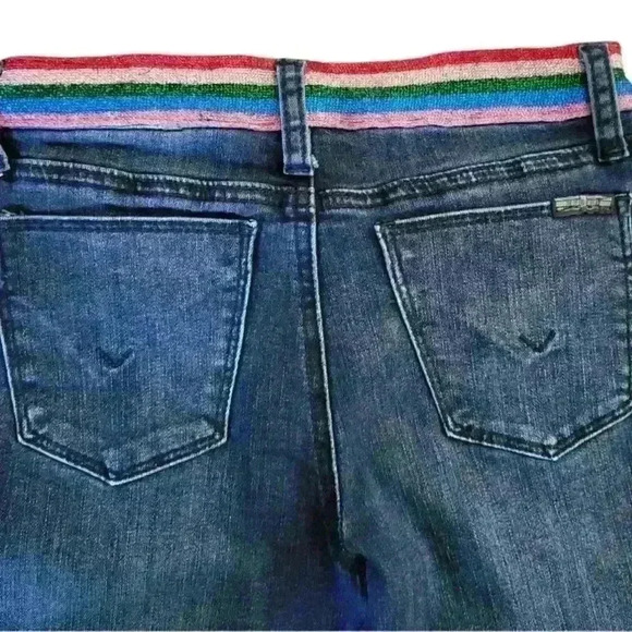 ☆ Hudson Girls Glitter Stripe Dark Wash Stretch Size 14 Jean. - Picture 5 of 9